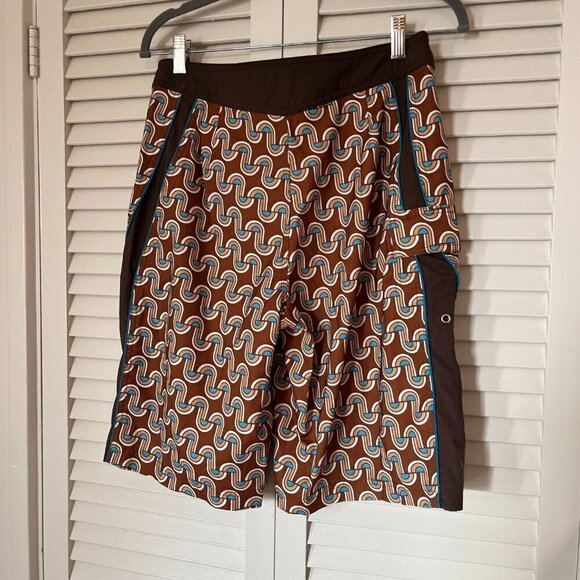 Original Penguin swim trunks board shorts brown pattern geometric men 30 - Picture 5 of 8